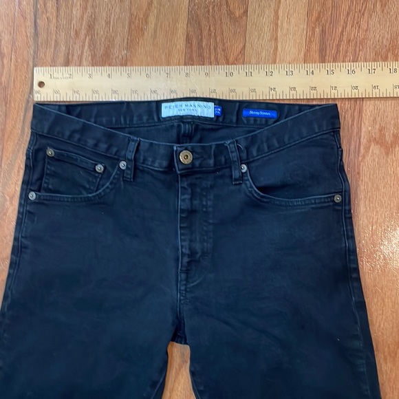 Peter Manning Designer Black Men’s Jeans tag size 31 x 25 Skinny Stretch - Picture 7 of 13